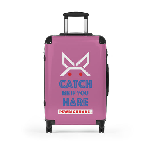 PBH - CATCH ME IF YOU HARE Design | Colorful Suitcase for Travel Lovers - PINK