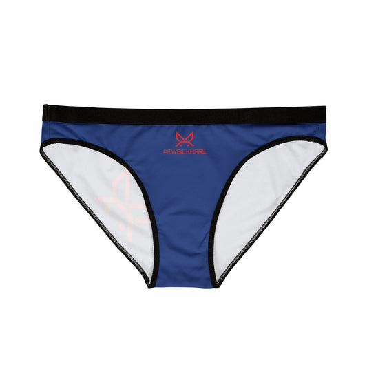 PEWBICKHARE UNDERWEAR: Blue Women's Bikini Underwear with Red Hare Buttock Graphic