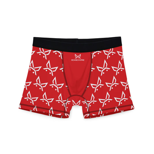 PBH "PEWBICKHARE UNDERWEAR - RED|WHITE PATTERN" Men's Boxer Briefs