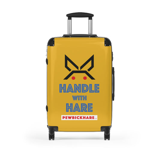 PBH - HANDLE WITH HARE Design | Colorful Suitcase for Travel Lovers - Yellow