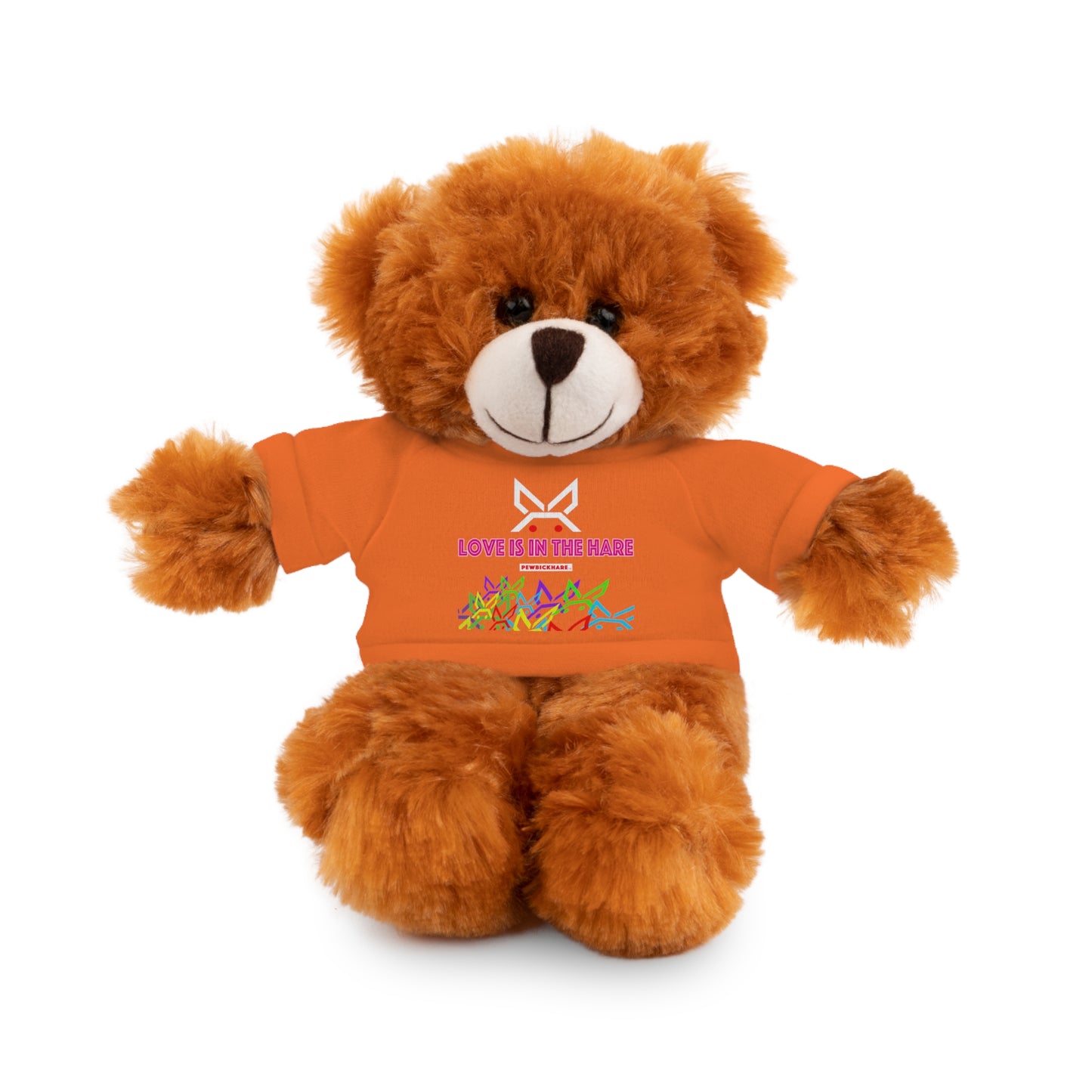 Stuffed animal with Graphic Tee - "Love Is In The Hare"