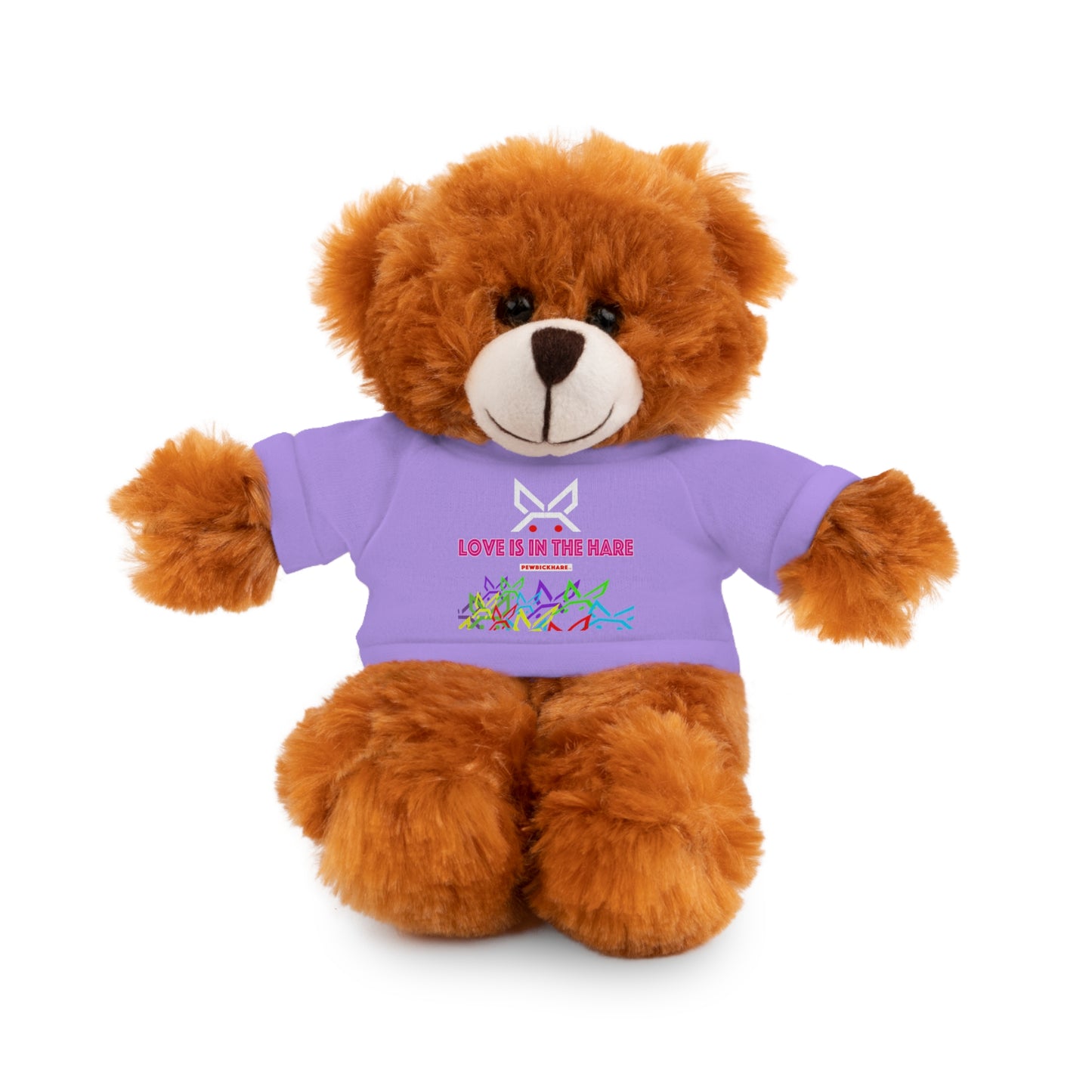 Stuffed animal with Graphic Tee - "Love Is In The Hare"