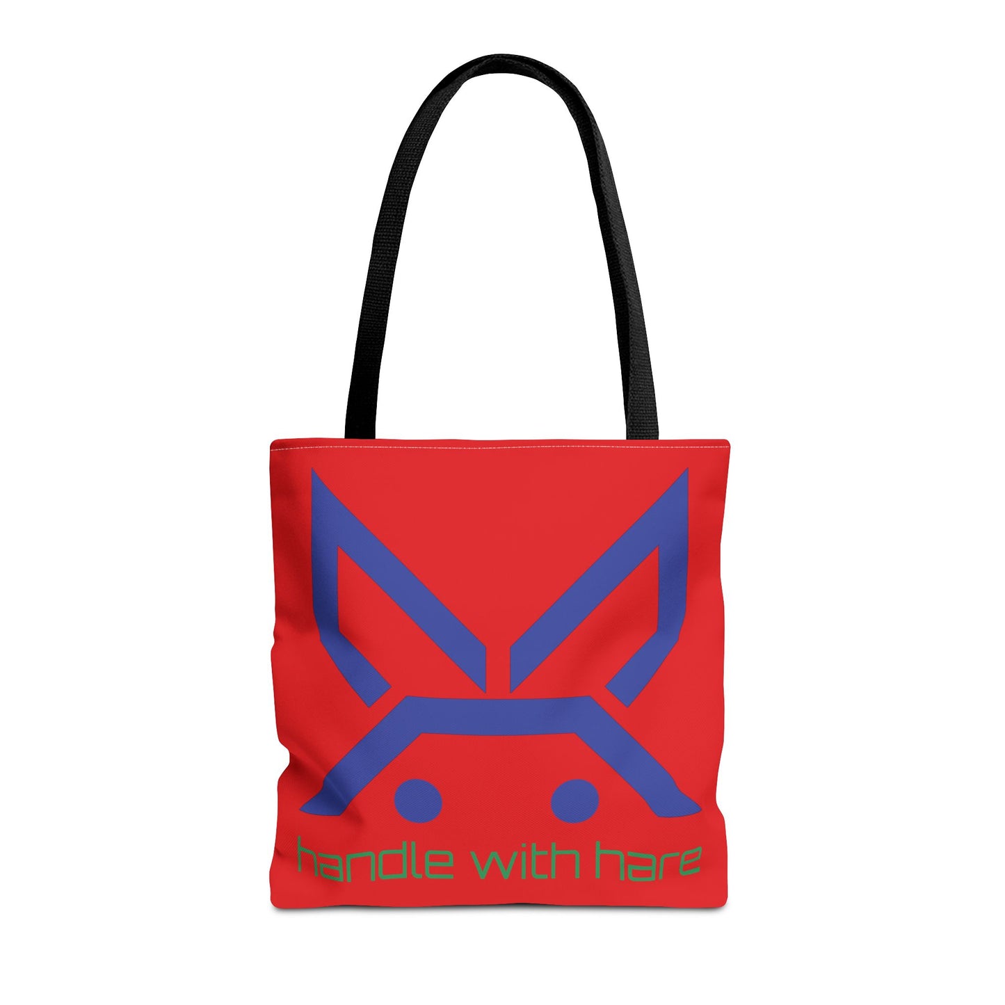 PBH 'Handle with Hare - Maxi HARE Blue'  Red Tote Bag