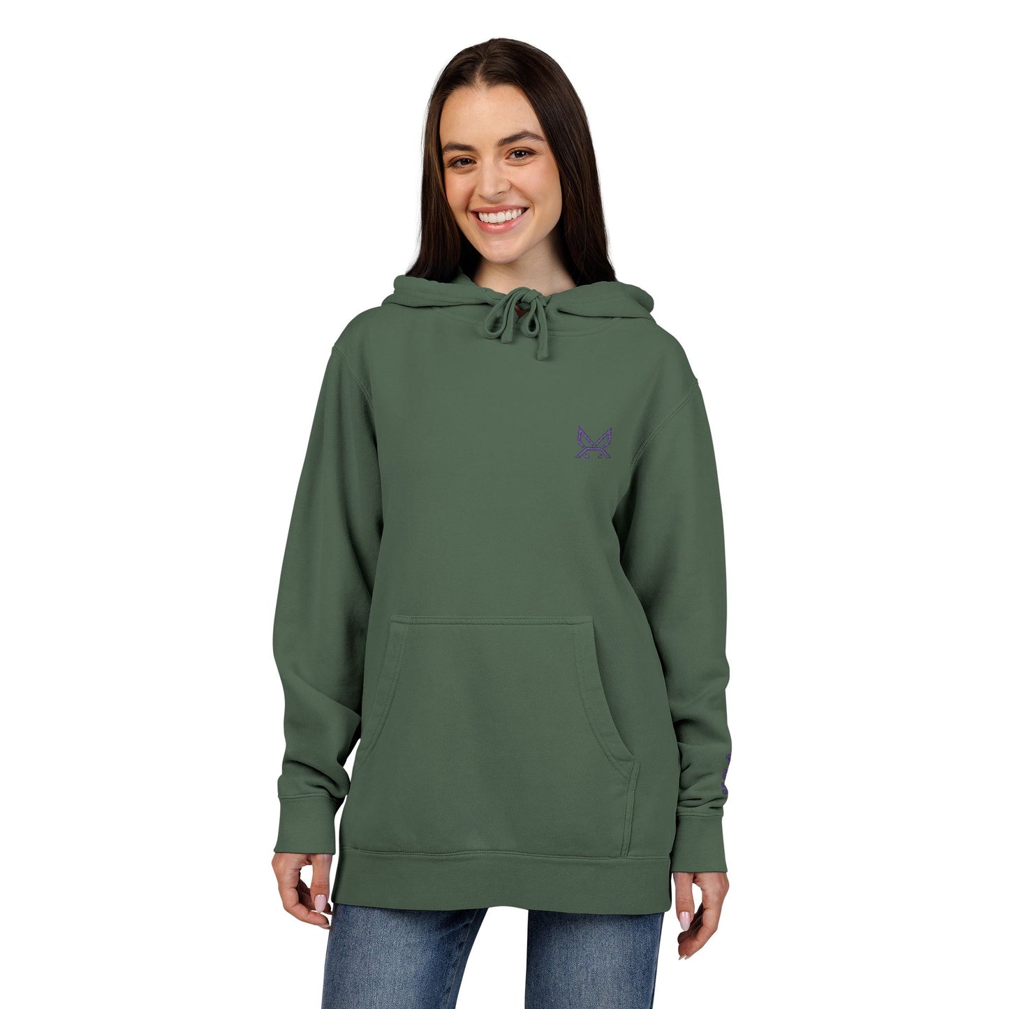 PBH - Pigment Dyed Embroidered Unisex Designer Hoodie (Large chest & Wrist Embroidery)