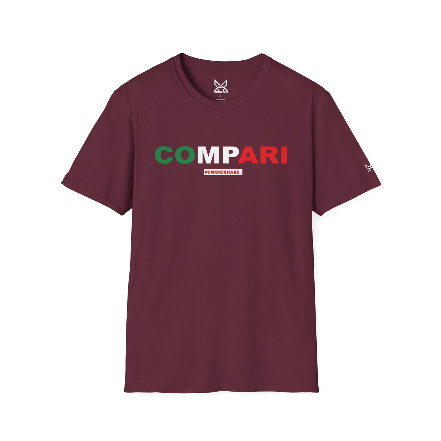 Men’s / Unisex Graphic T-Shirt – COMPARI MINIMALIST – PEWBICKHARE Italian-Inspired Streetwear