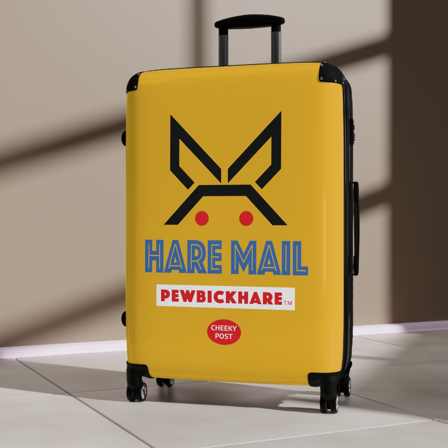 PBH - HARE MAIL Design | Colorful Suitcase for Travel Lovers - Yellow