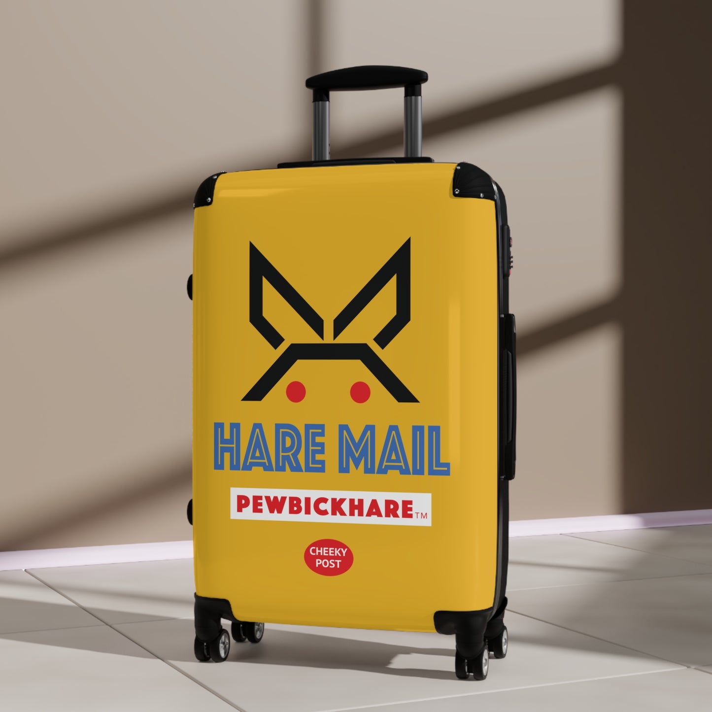 PBH - HARE MAIL Design | Colorful Suitcase for Travel Lovers - Yellow