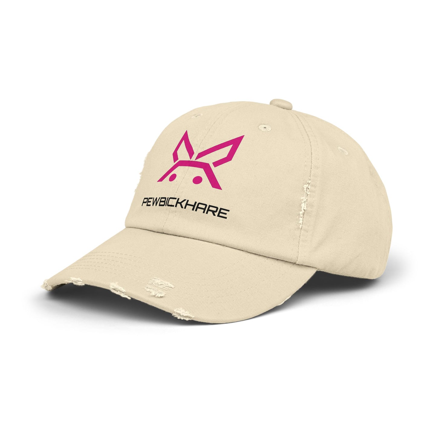 PBH - Distressed Cap - Pink / Black Embroidery
