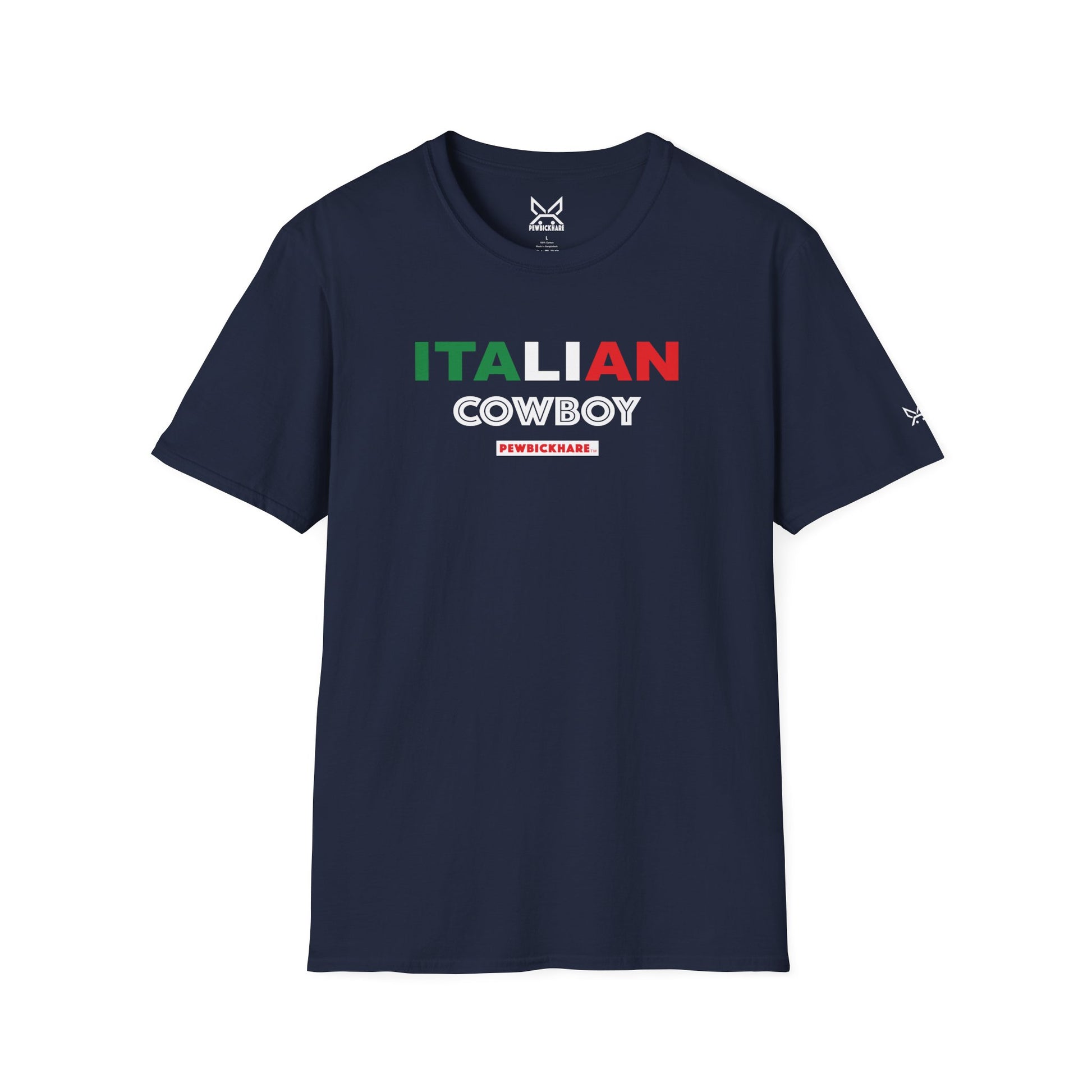 Italian Cowboy graphic t-shirt navy front view