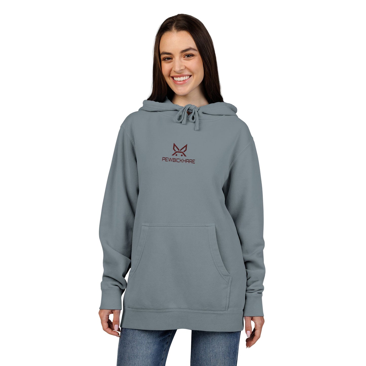 PBH - Pigment Dyed Embroidered Unisex Designer Hoodie (Large Maroon chest Embroidery)