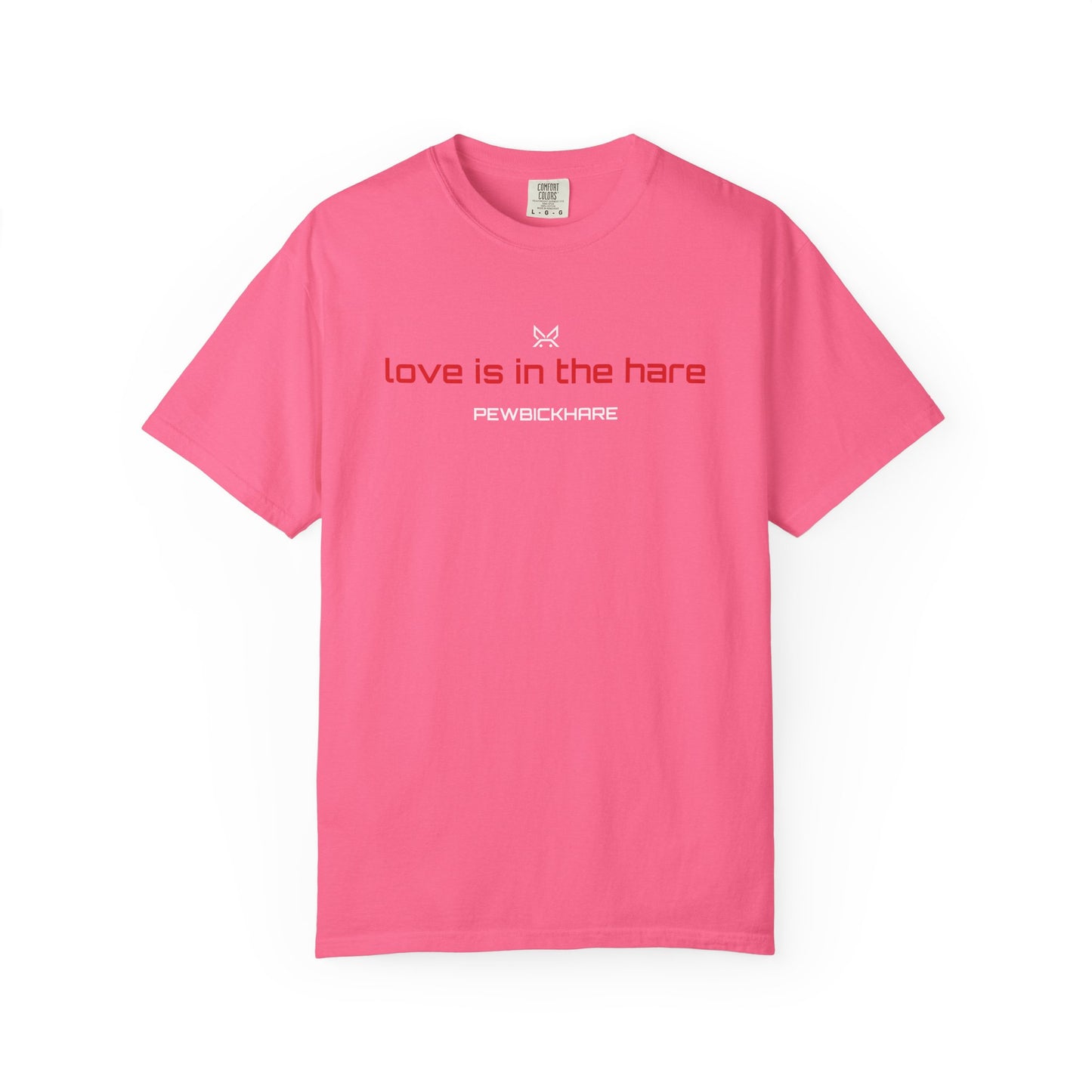 PBH "LOVE IS IN THE HARE - STRAIGHT LOGO" - Original Unisex Garment-Dyed T-shirt (DTG Print type)