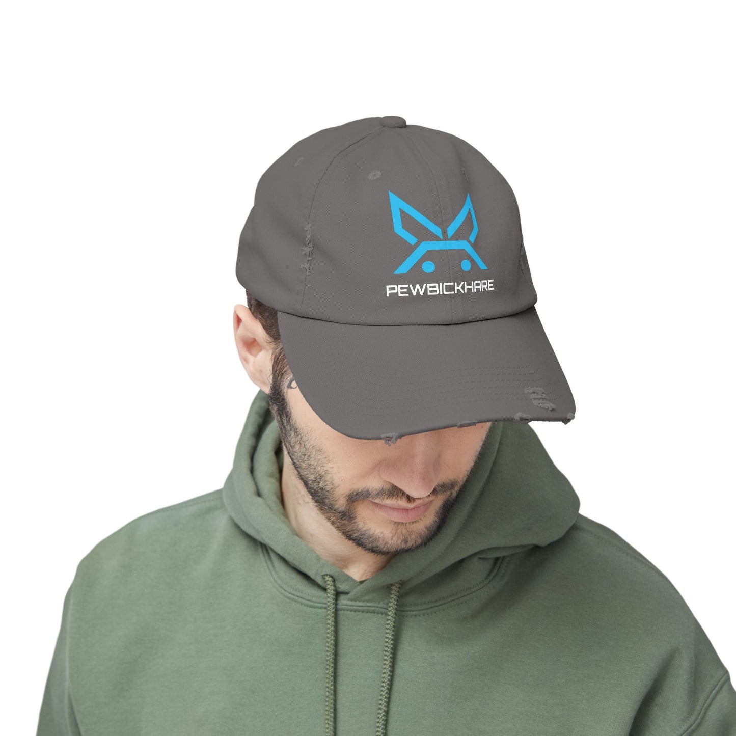 PBH - Distressed Cap - TURQUOISE / WHITE Embroidery