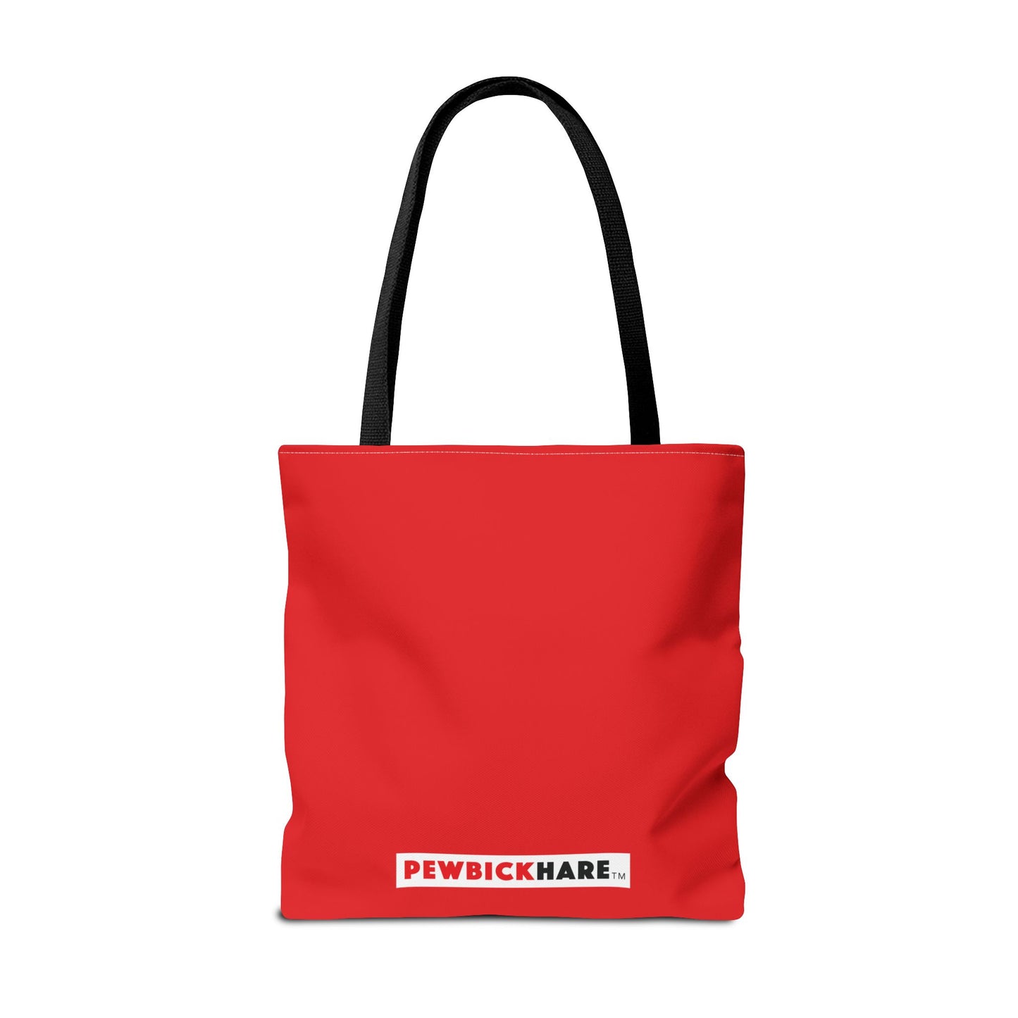 PBH 'Handle with Hare - Maxi HARE Blue'  Red Tote Bag