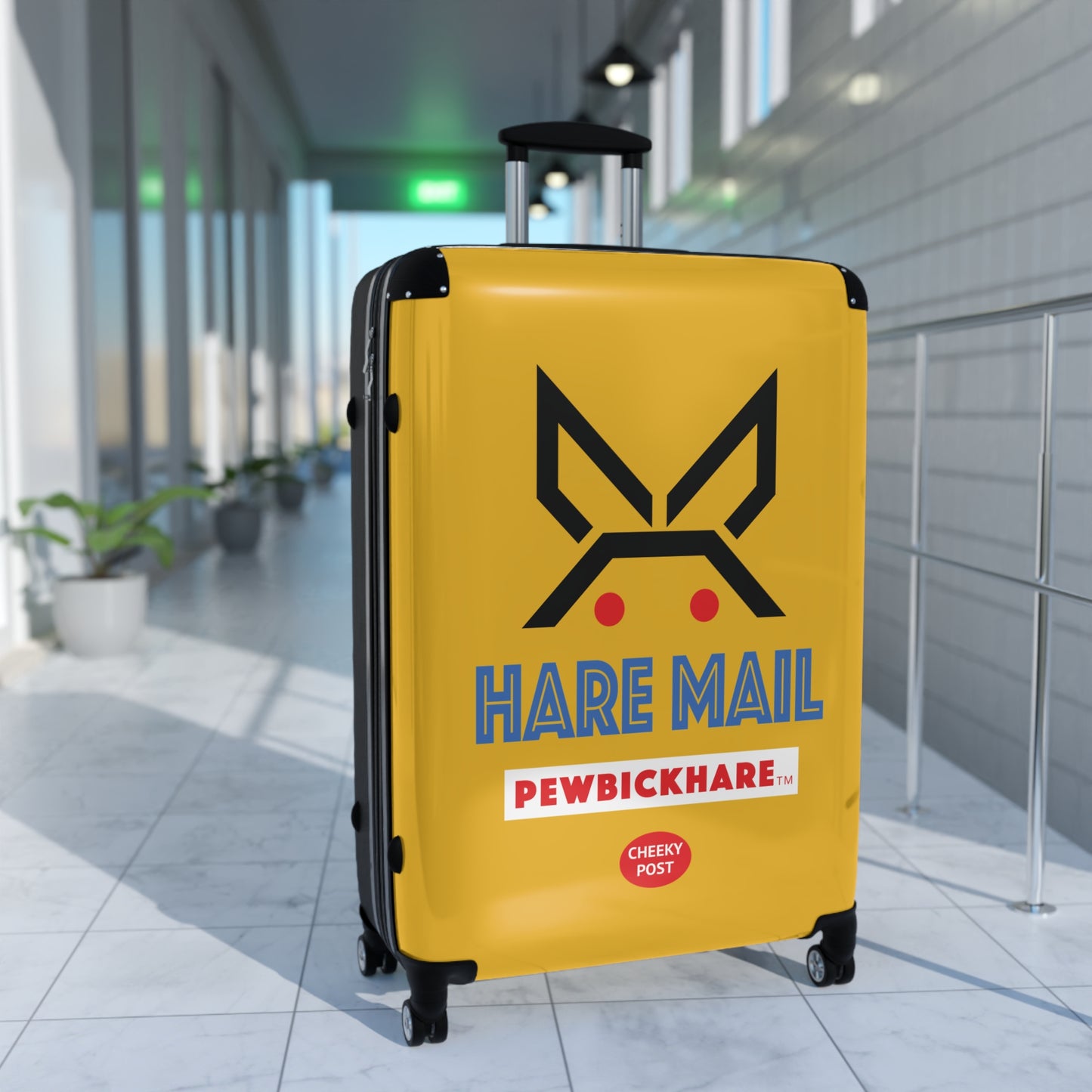PBH - HARE MAIL Design | Colorful Suitcase for Travel Lovers - Yellow