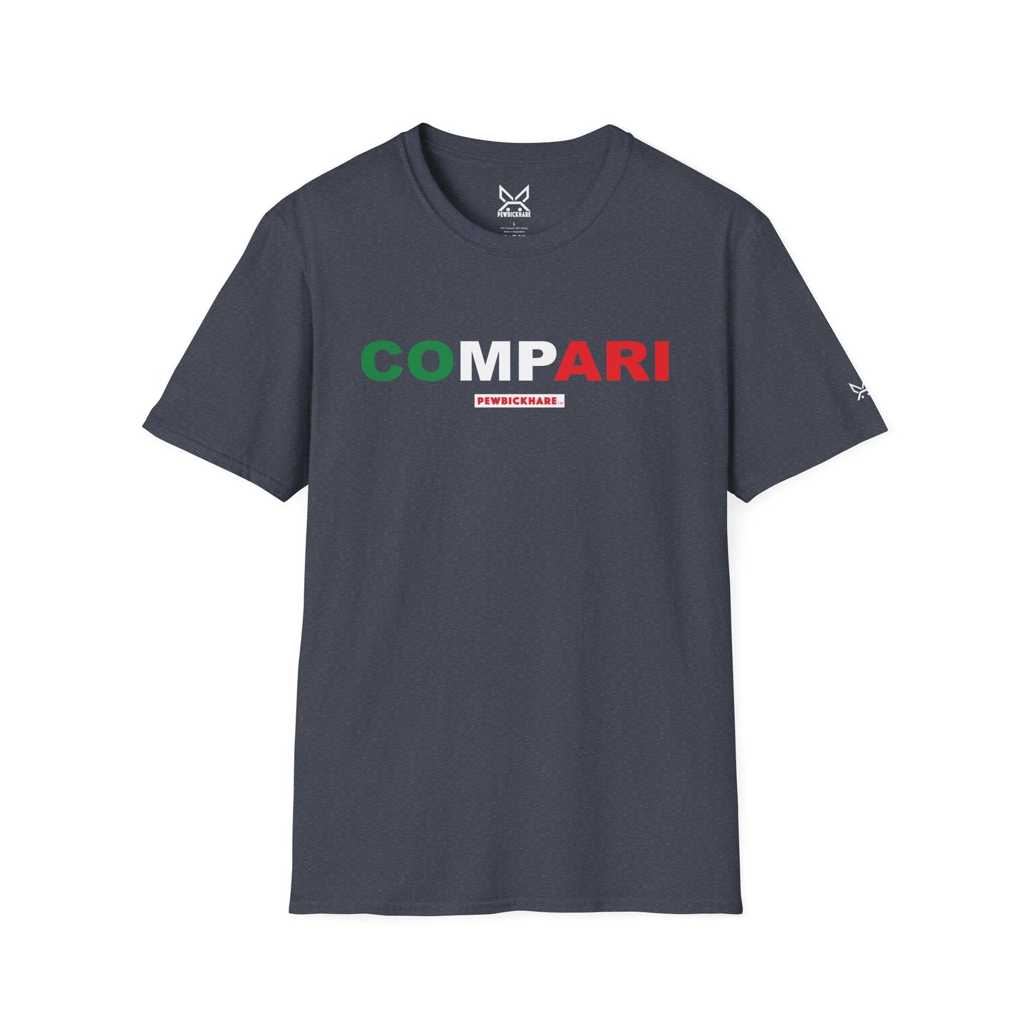 Men’s / Unisex Graphic T-Shirt – COMPARI MINIMALIST – PEWBICKHARE Italian-Inspired Streetwear