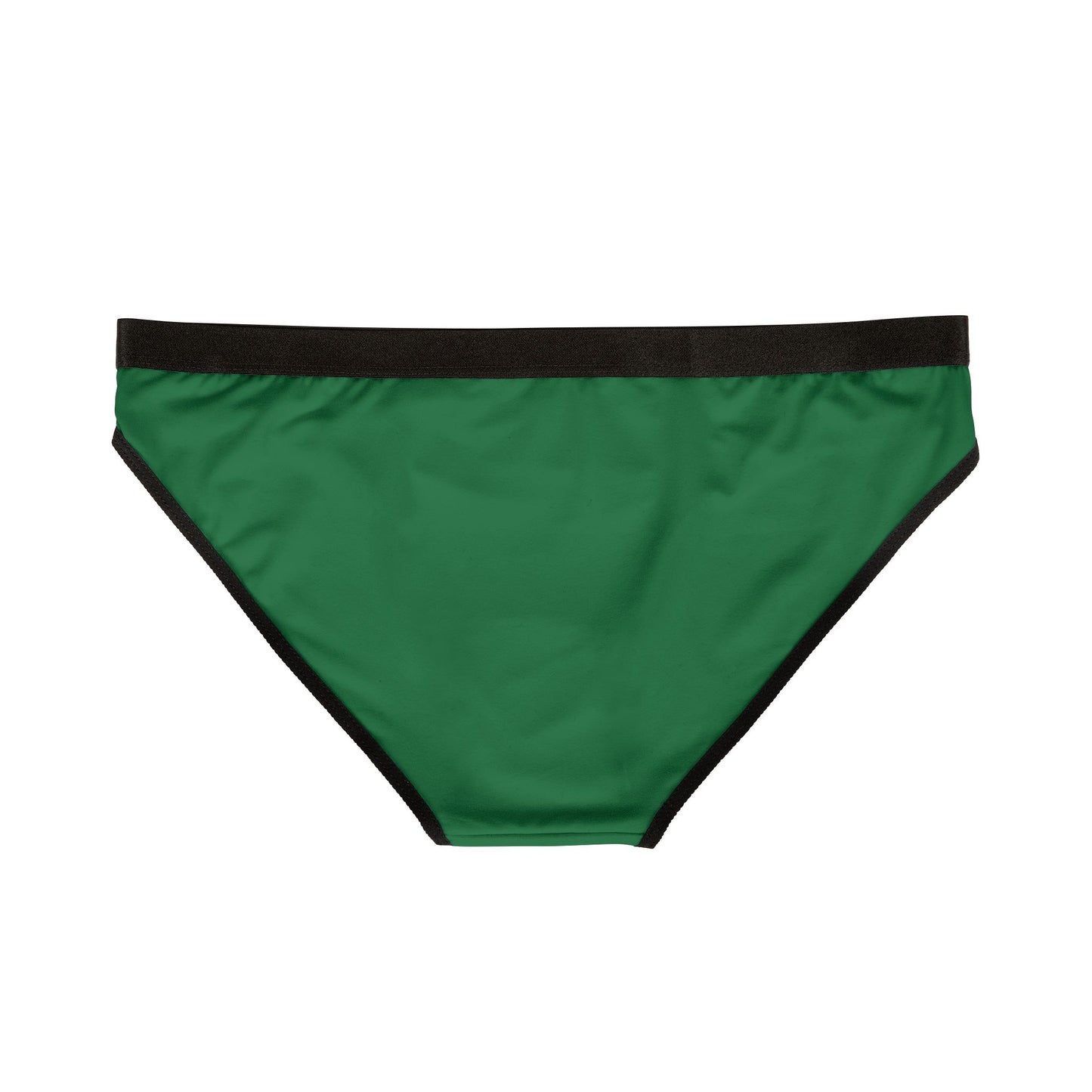 PEWBICKHARE UNDERWEAR: Dark Green Women's Bikini Underwear with Minimal Red Hare Face Graphic