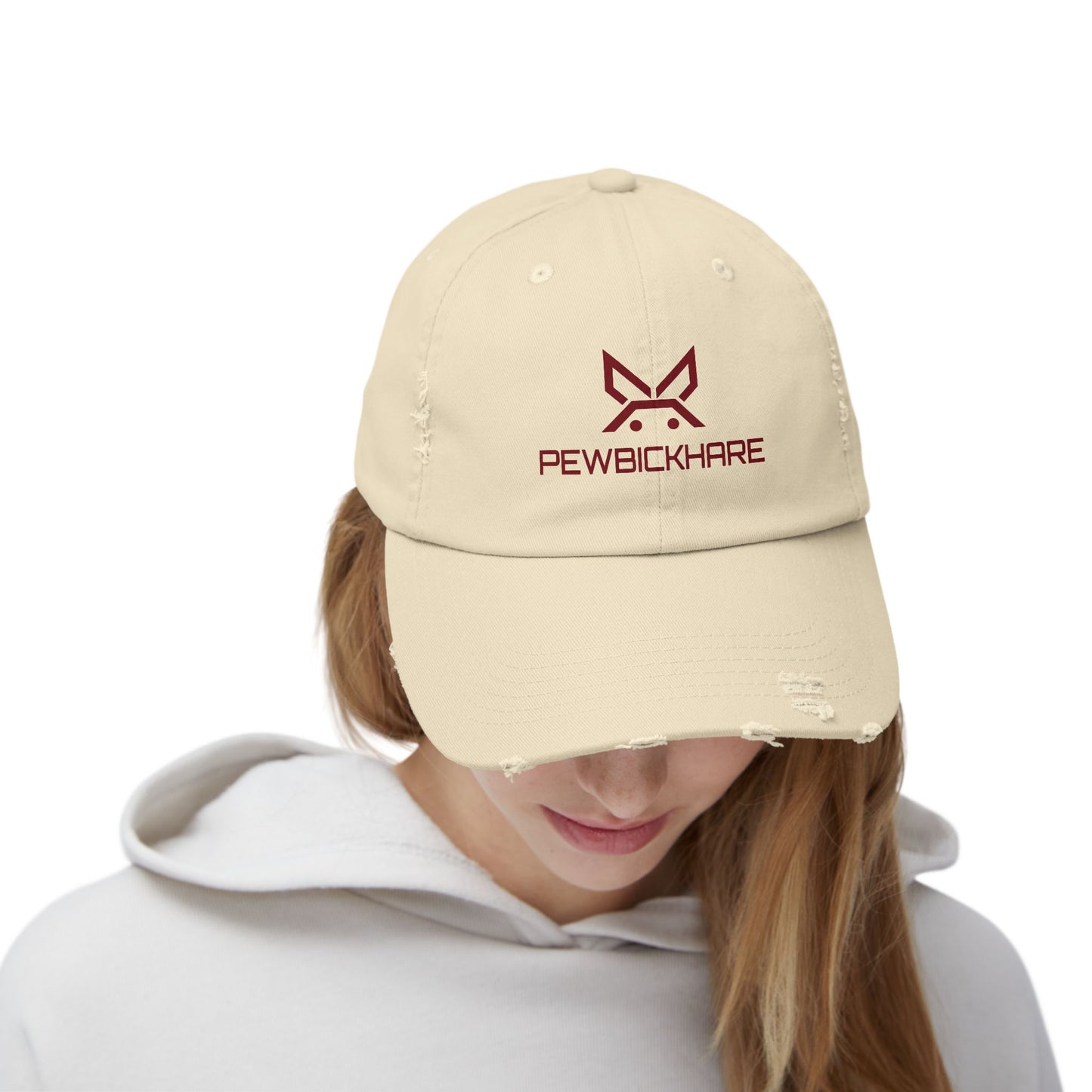 PBH - Distressed Cap - Maroon Embroidery