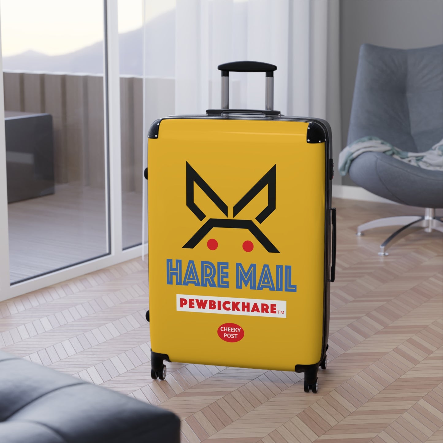 PBH - HARE MAIL Design | Colorful Suitcase for Travel Lovers - Yellow