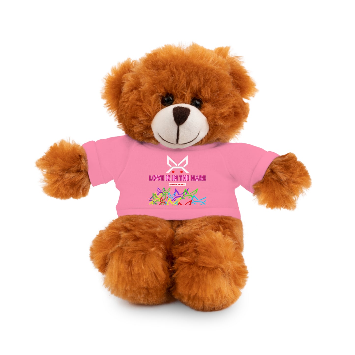 Stuffed animal with Graphic Tee - "Love Is In The Hare"