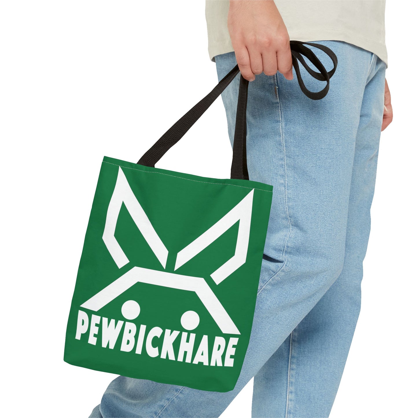 PBH 'Maxi HARE White'  Dark Green Tote Bag