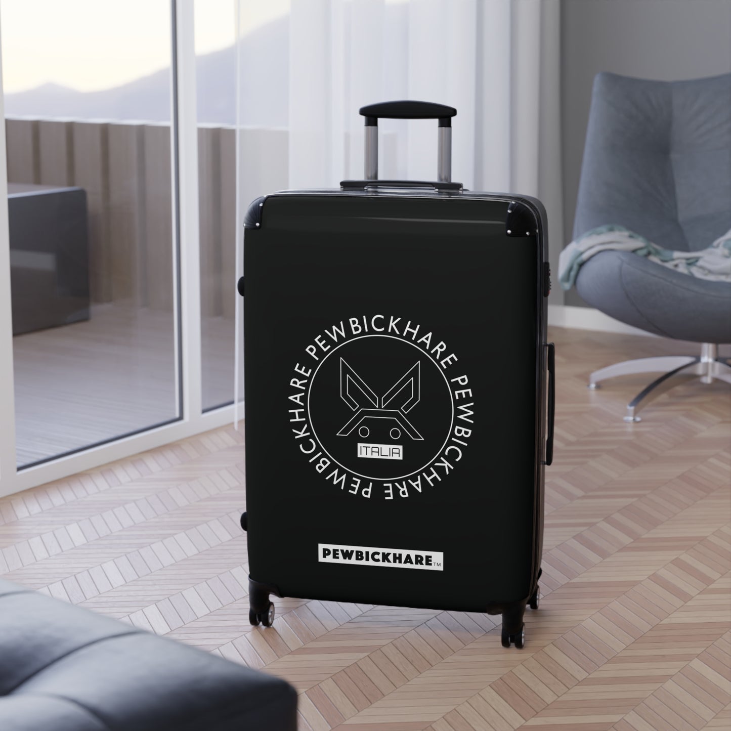 PBH - PEWBICKHARE ITALIA Design | Colorful Suitcase for Travel Lovers - SOLID BLACK