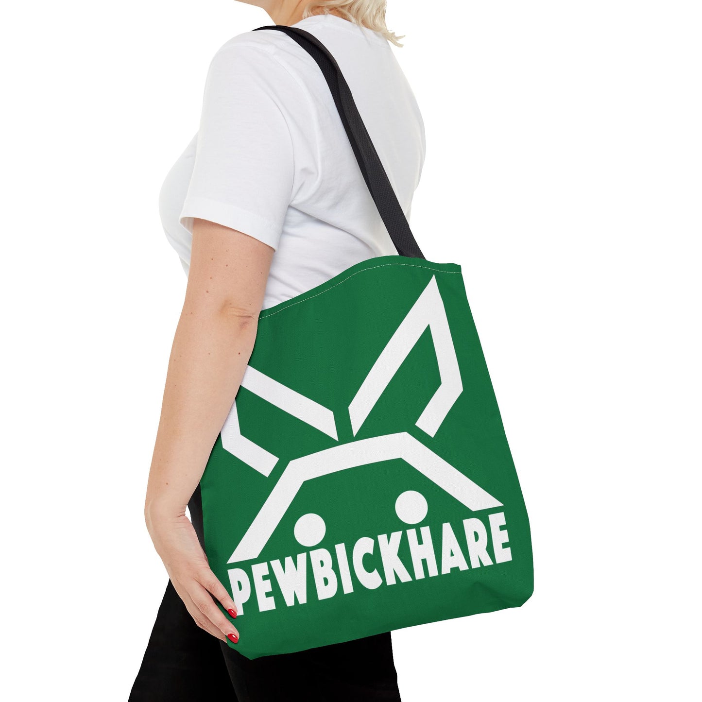 PBH 'Maxi HARE White'  Dark Green Tote Bag