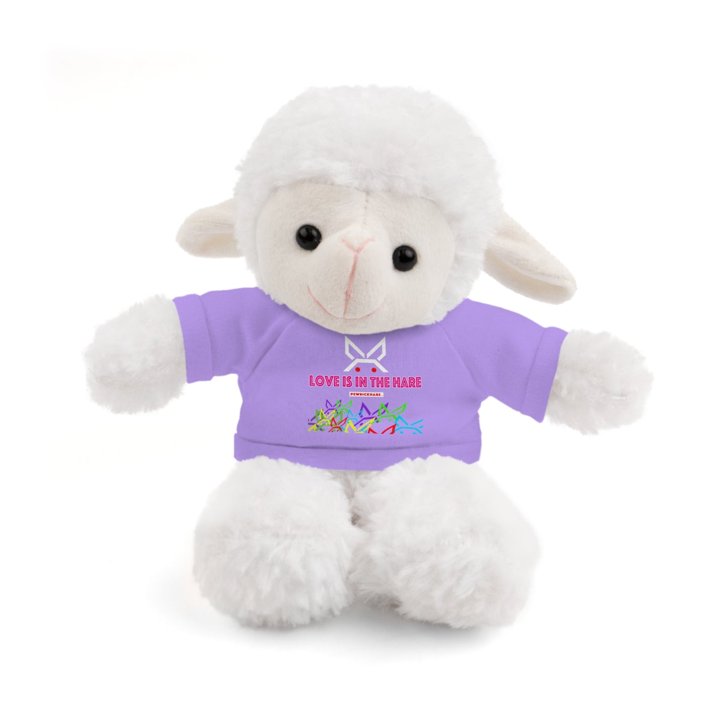 Stuffed animal with Graphic Tee - "Love Is In The Hare"
