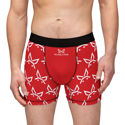 PBH "PEWBICKHARE UNDERWEAR - RED|WHITE PATTERN" Men's Boxer Briefs