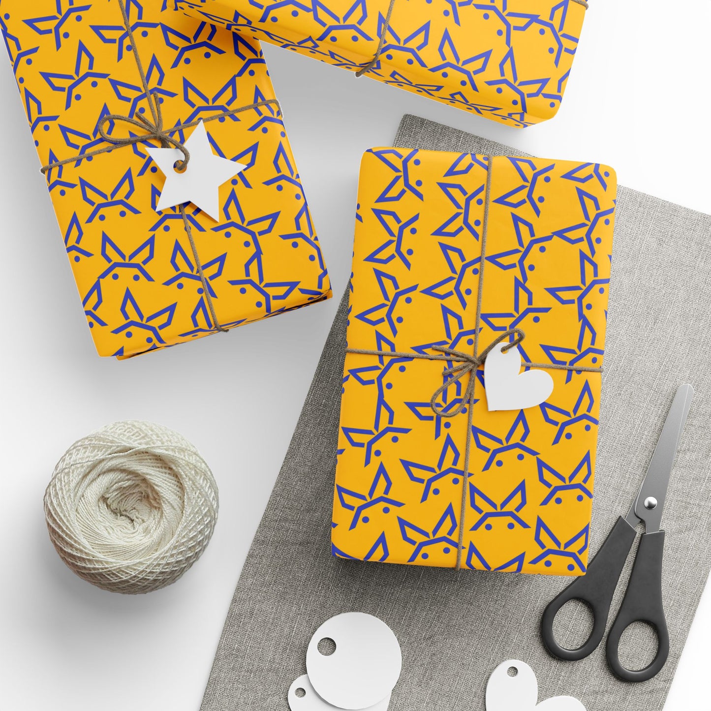 PBH: Vibrant Hare-Themed Wrapping Paper for All Occasions - YELLOW