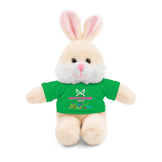 Stuffed animal with Graphic Tee - "Love Is In The Hare"