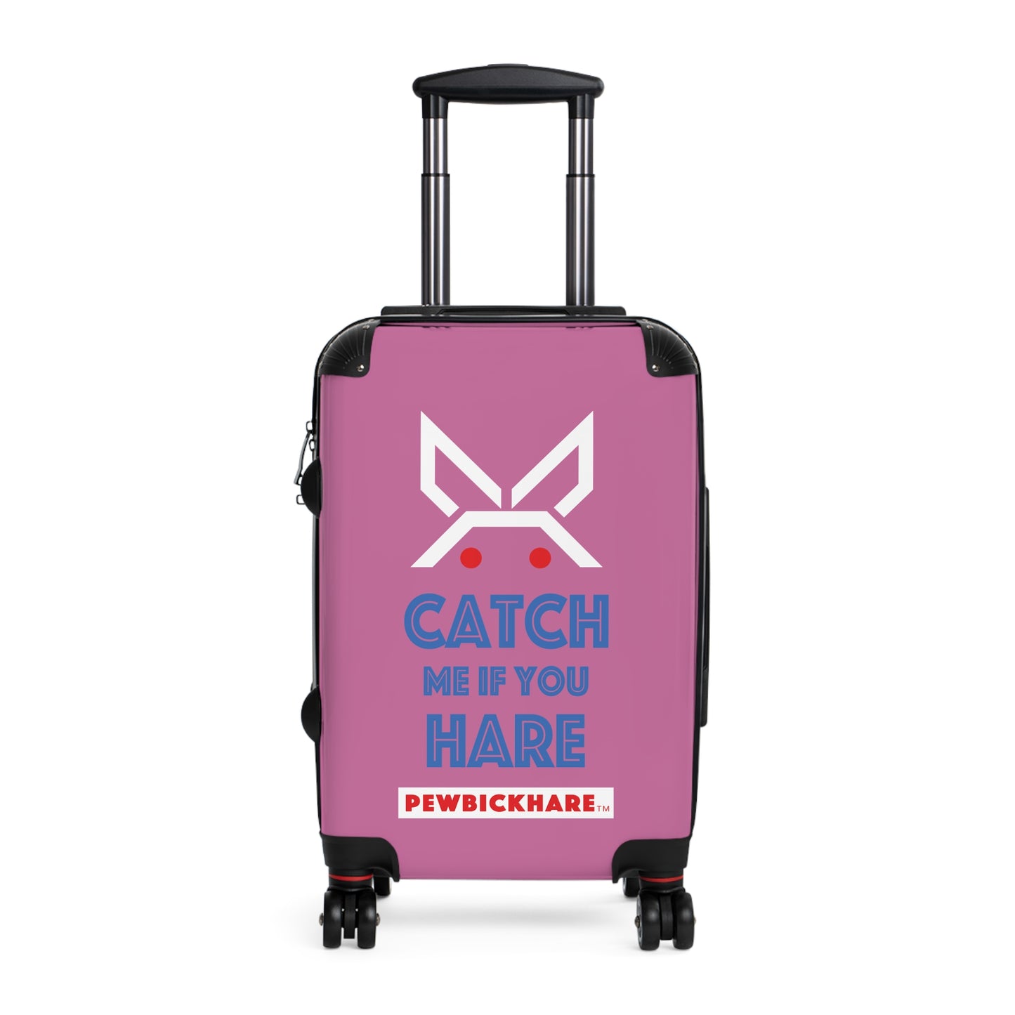 PBH - CATCH ME IF YOU HARE Design | Colorful Suitcase for Travel Lovers - PINK
