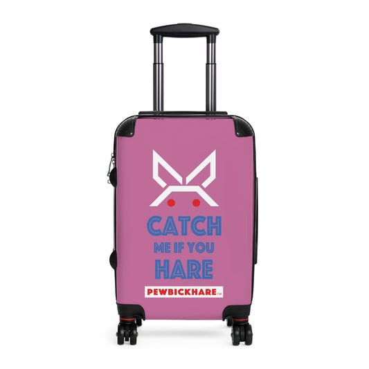 PBH - CATCH ME IF YOU HARE Design | Colorful Suitcase for Travel Lovers - PINK