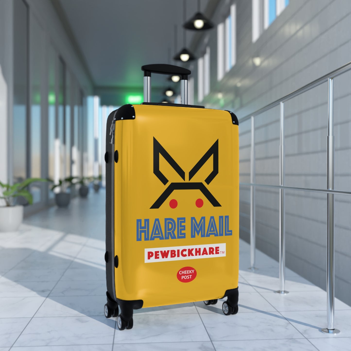 PBH - HARE MAIL Design | Colorful Suitcase for Travel Lovers - Yellow