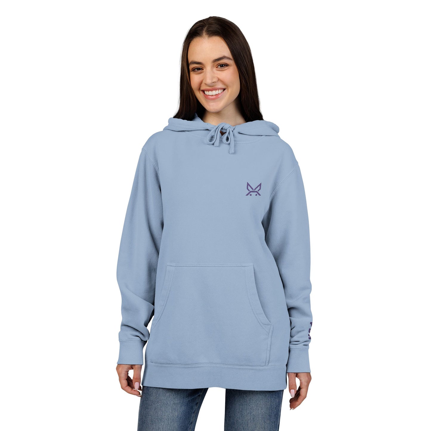 PBH - Pigment Dyed Embroidered Unisex Designer Hoodie (Large chest & Wrist Embroidery)