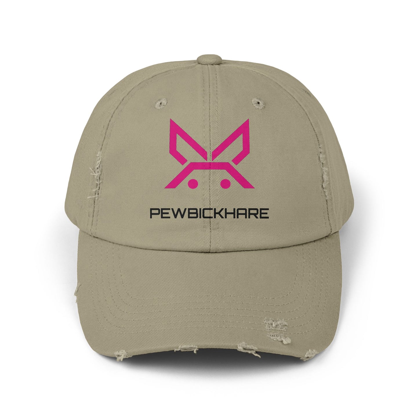 PBH - Distressed Cap - Pink / Black Embroidery