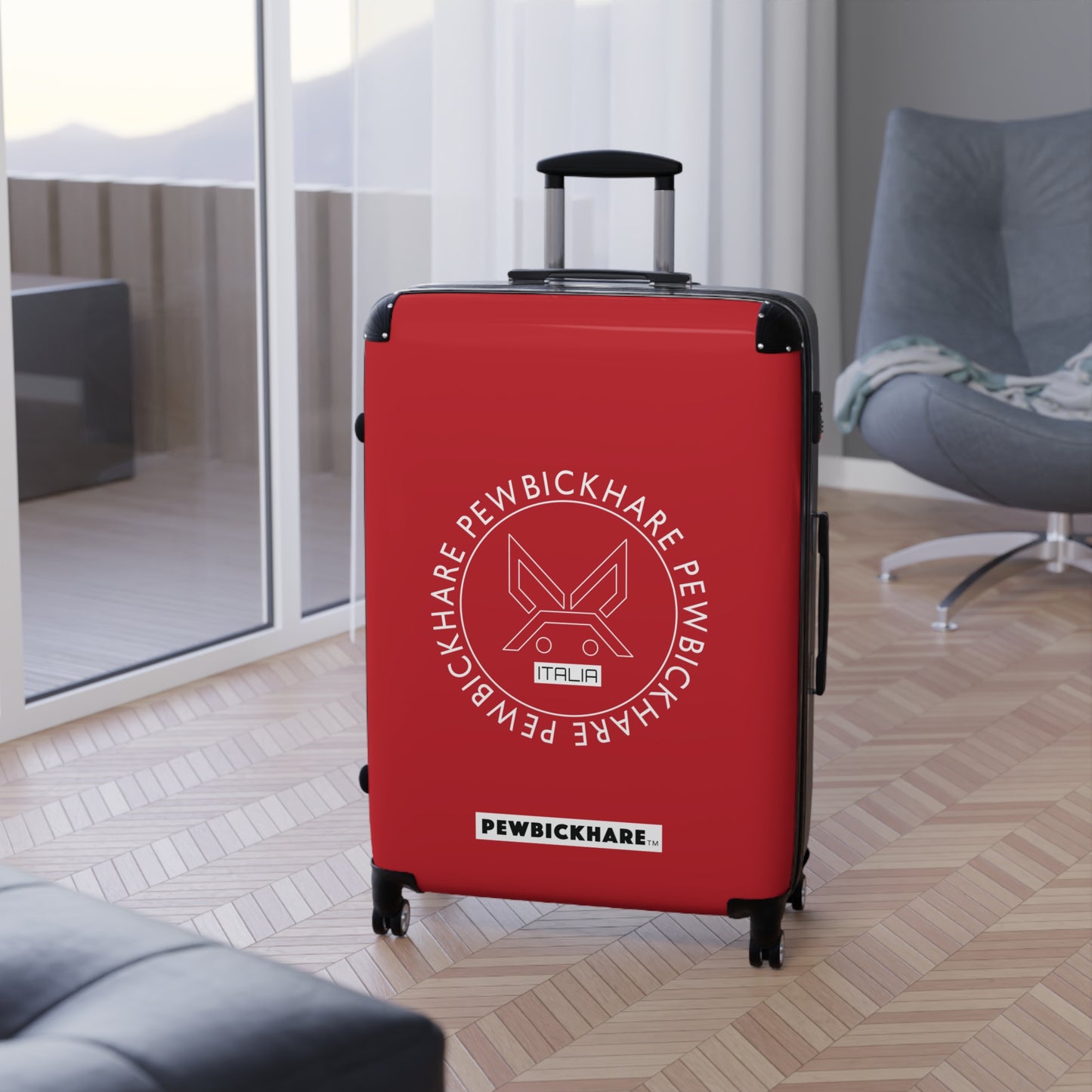 PBH - PEWBICKHARE ITALIA Design | Colorful Suitcase for Travel Lovers - SOLID RED