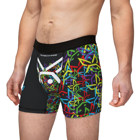 PBH "PEWBICKHARE UNDERWEAR" Neon HARE Pattern Men's Boxer Briefs