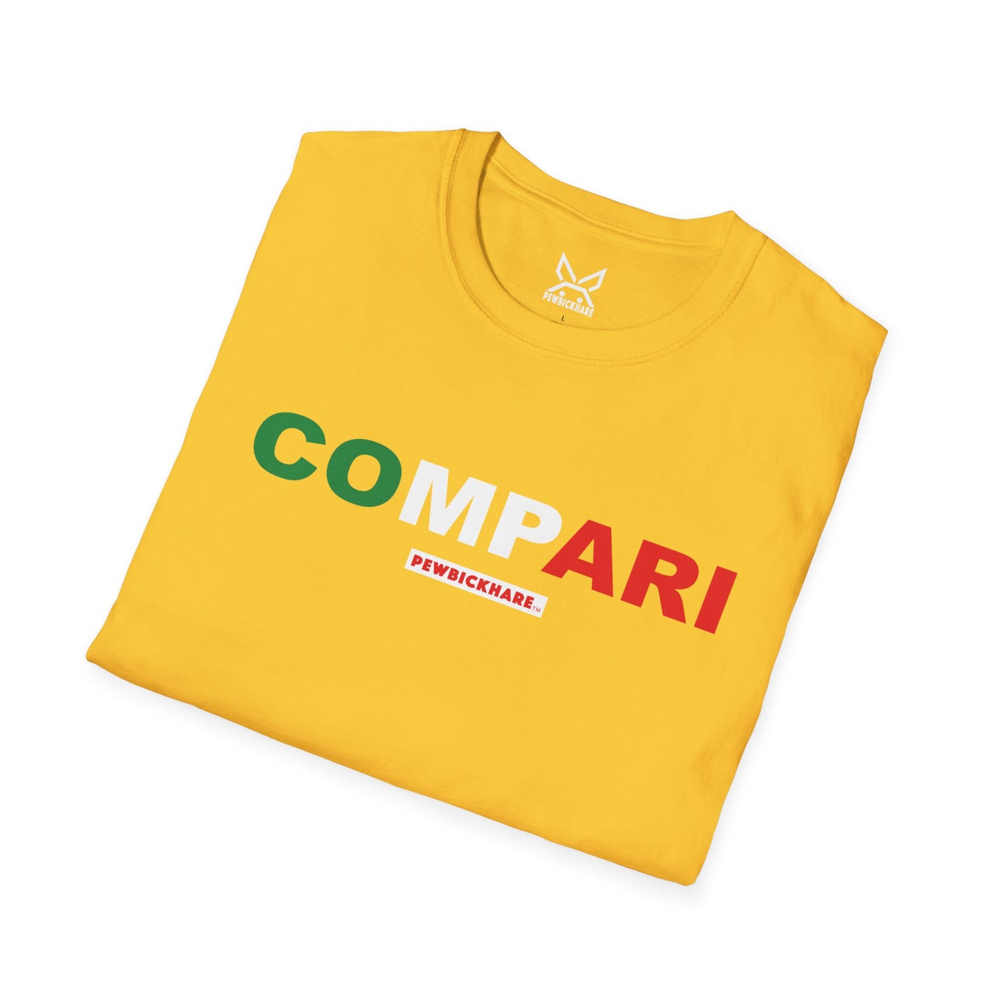 Men’s / Unisex Graphic T-Shirt – COMPARI MINIMALIST – PEWBICKHARE Italian-Inspired Streetwear