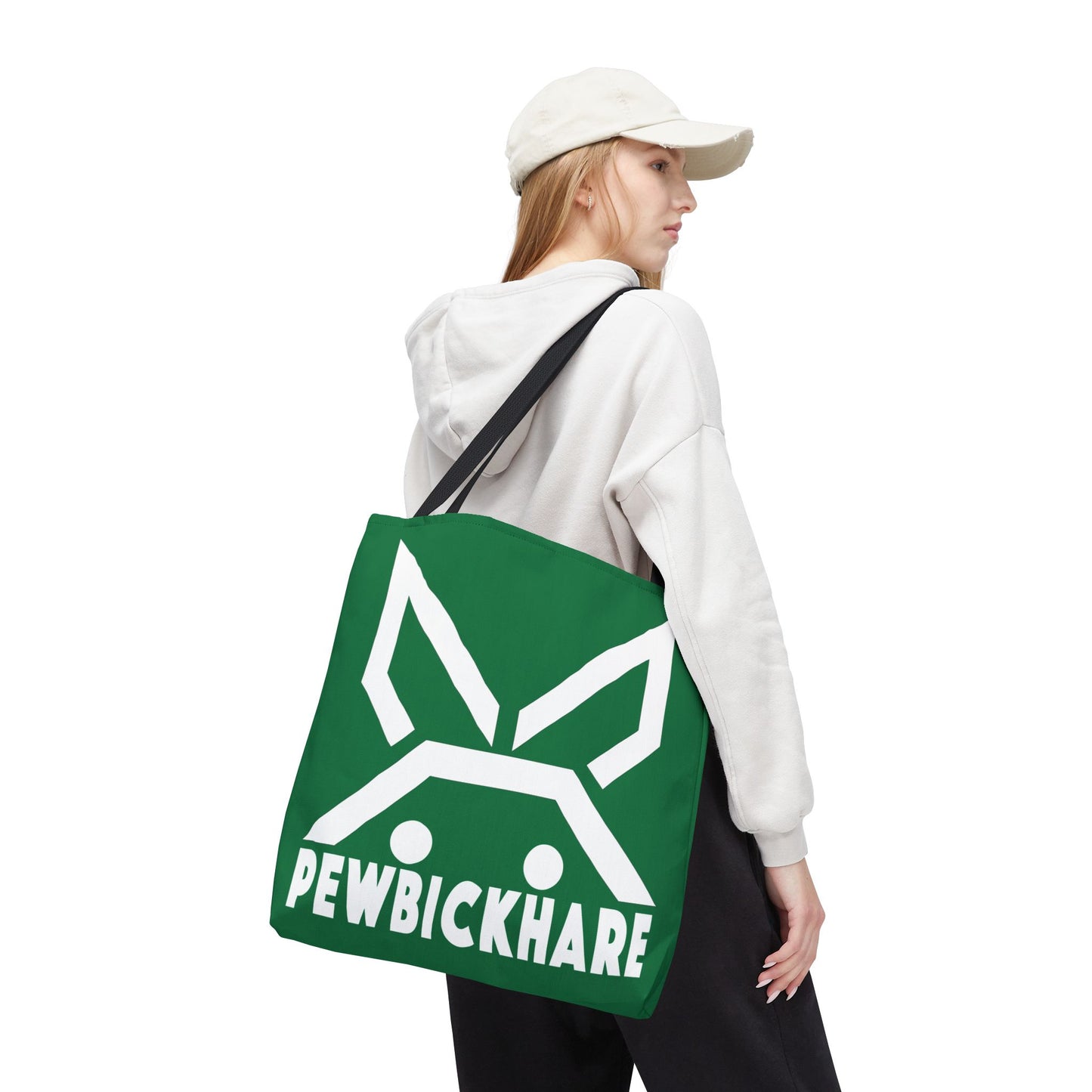 PBH 'Maxi HARE White'  Dark Green Tote Bag