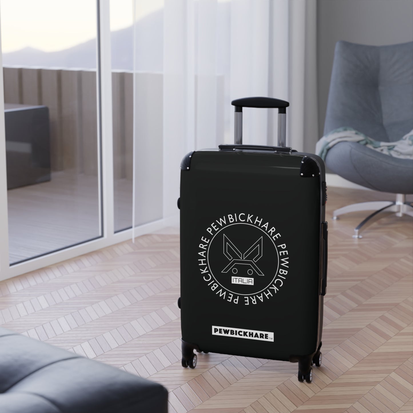 PBH - PEWBICKHARE ITALIA Design | Colorful Suitcase for Travel Lovers - SOLID BLACK