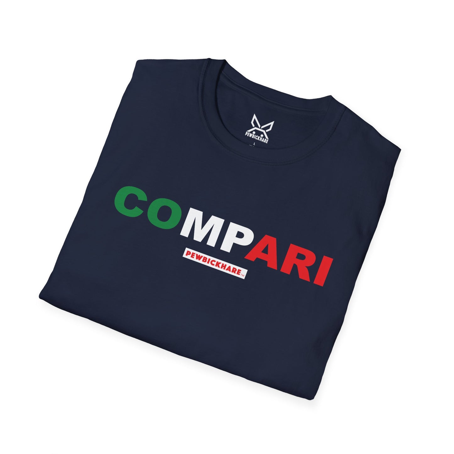 Men’s / Unisex Graphic T-Shirt – COMPARI MINIMALIST – PEWBICKHARE Italian-Inspired Streetwear