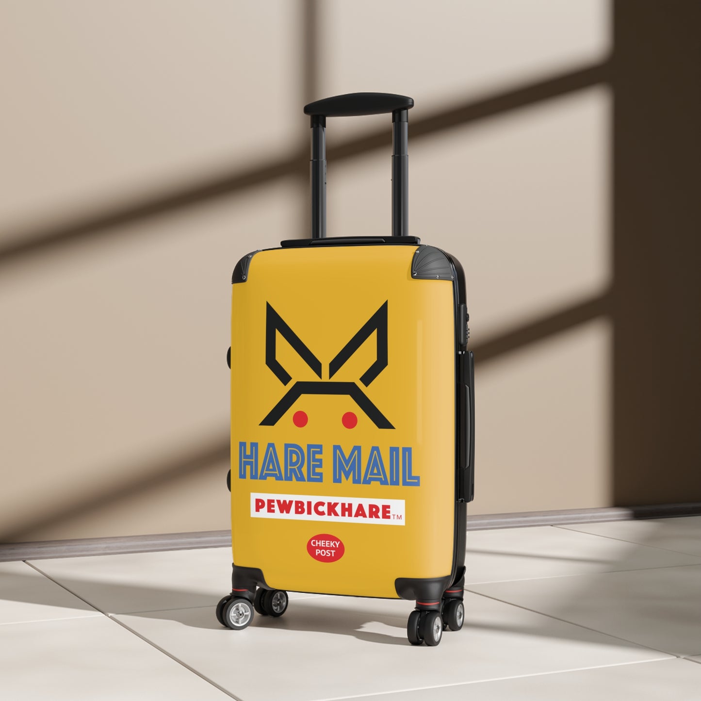 PBH - HARE MAIL Design | Colorful Suitcase for Travel Lovers - Yellow
