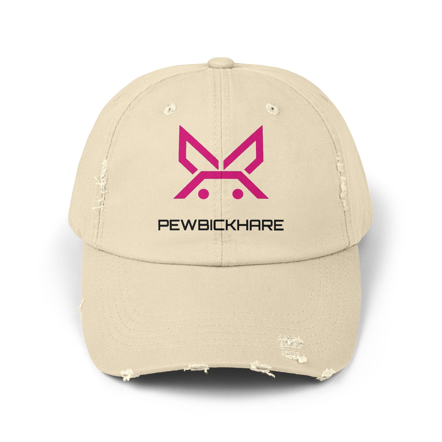 PBH - Distressed Cap - Pink / Black Embroidery