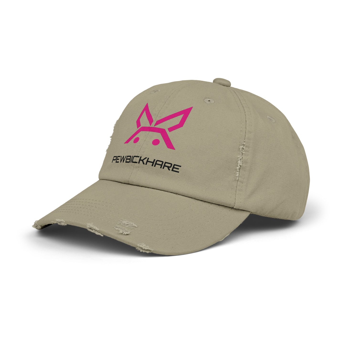 PBH - Distressed Cap - Pink / Black Embroidery