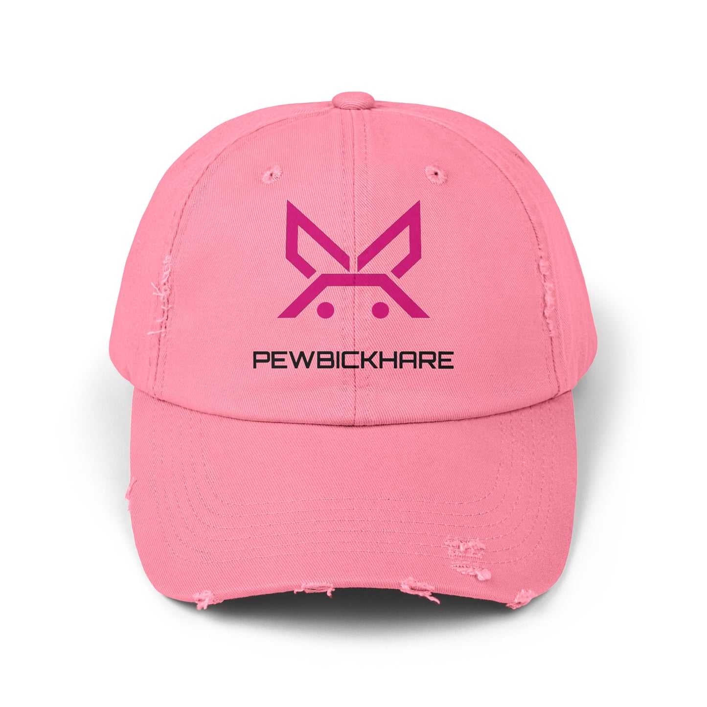 PBH - Distressed Cap - Pink / Black Embroidery