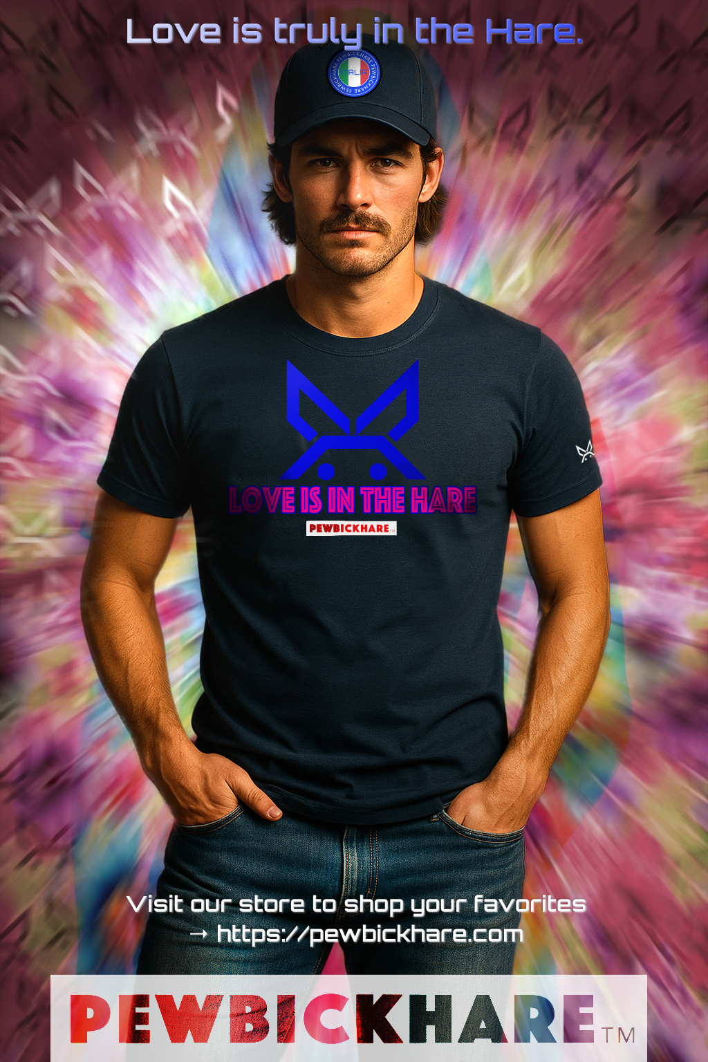 PBH "LOVE IS IN THE HARE" - (Hot Pink edition) - Original Unisex Cotton T-shirt