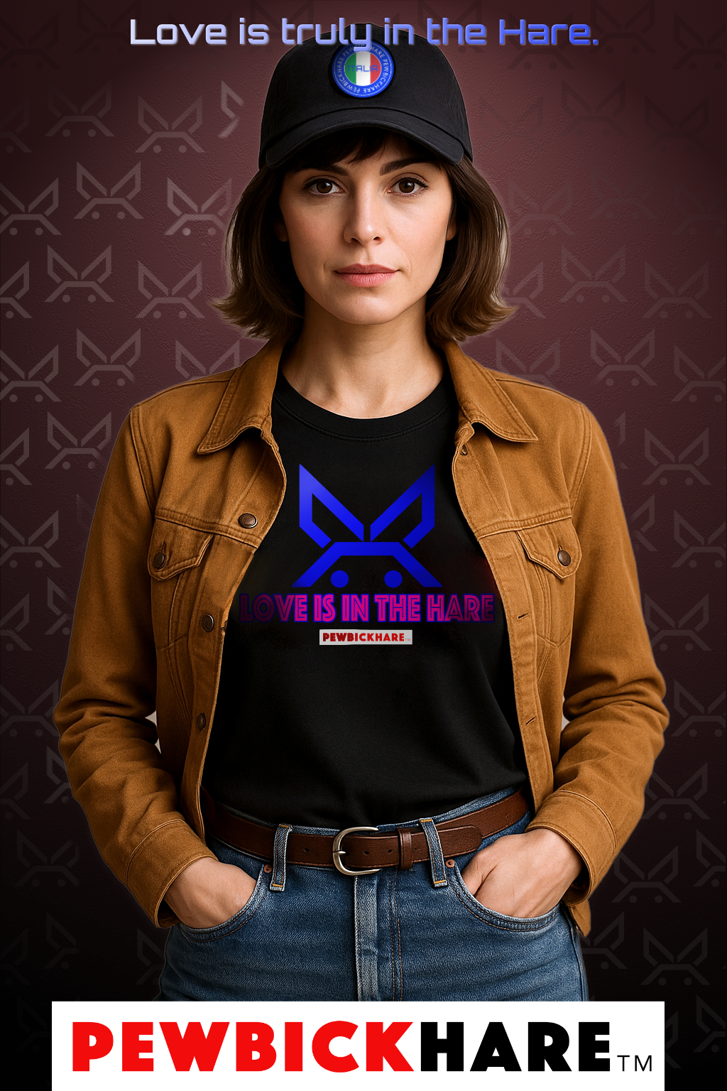 PBH "LOVE IS IN THE HARE" - (Hot Pink edition) - Original Unisex Cotton T-shirt