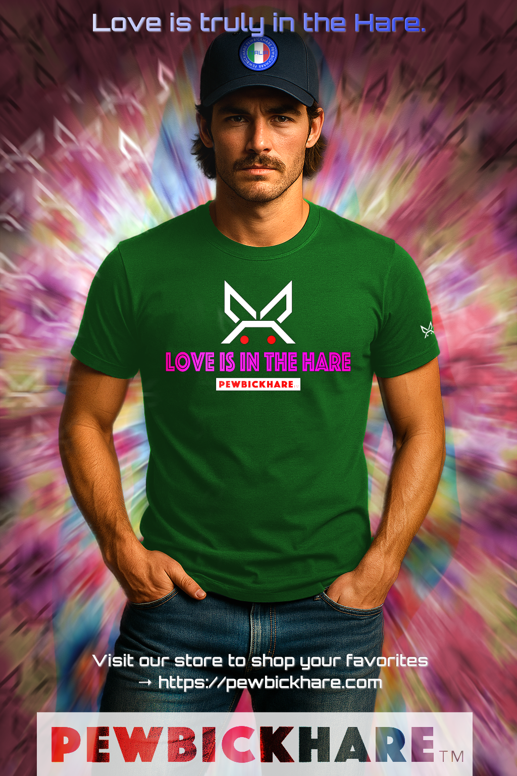 PBH "LOVE IS IN THE HARE" - (White/Pink edition) - Original Unisex Cotton T-shirt