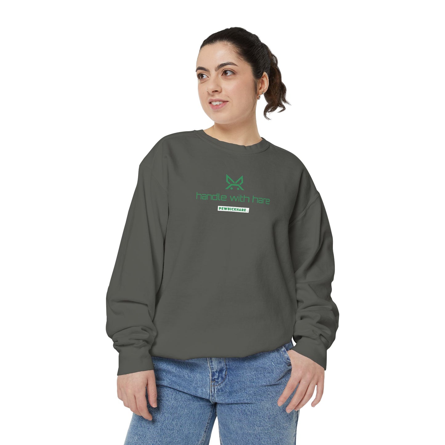 PBH - 'Handle with Hare' (Printed) Design, Unisex Garment-Dyed Sweatshirt