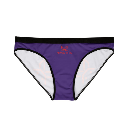 PEWBICKHARE UNDERWEAR: Purple Women's Bikini Underwear with Double Red Hare Buttock Graphic